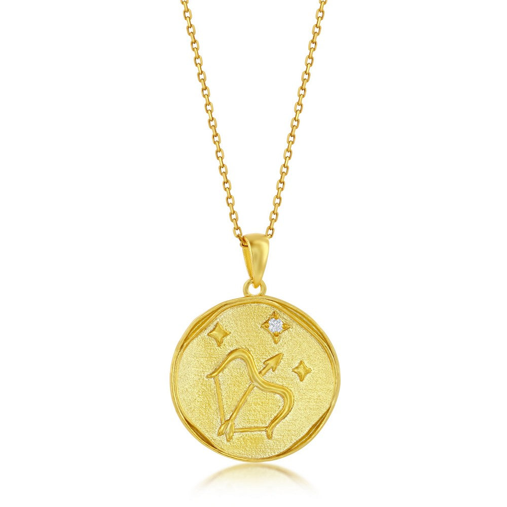 Gold Zodiac Medallion Necklace