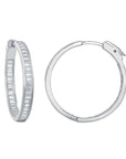 Baguette Sparkle Hoop Earrings