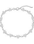 Pave Heart and Bezel Station Bracelet
