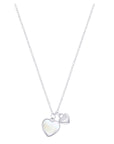 Mother of Pearl Heart and Mini Heart Necklace