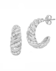 Sparkle Croissant Hoop Earrings