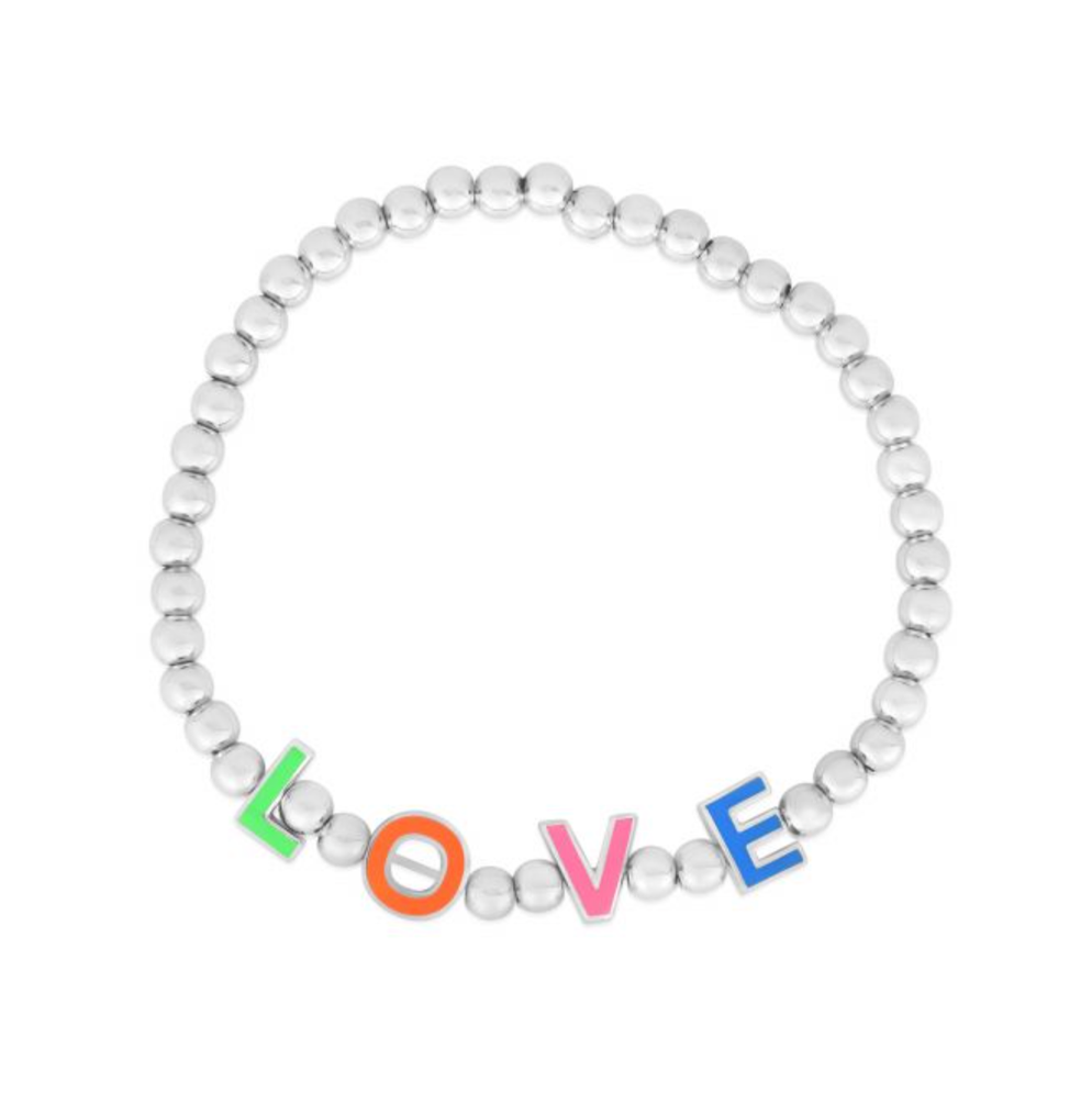 Enamel Love Beaded Bracelet