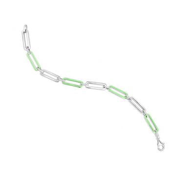 Green Enamel Paperclip Bracelet