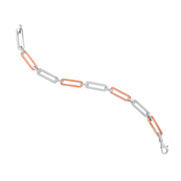 Orange Enamel Paperclip Bracelet