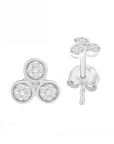 Trio Cluster Pave Diamond Stud Earrings