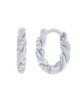 Twisted Sparkle Huggie Earrings