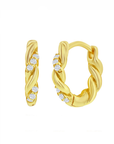 Twisted Sparkle Huggie Earrings