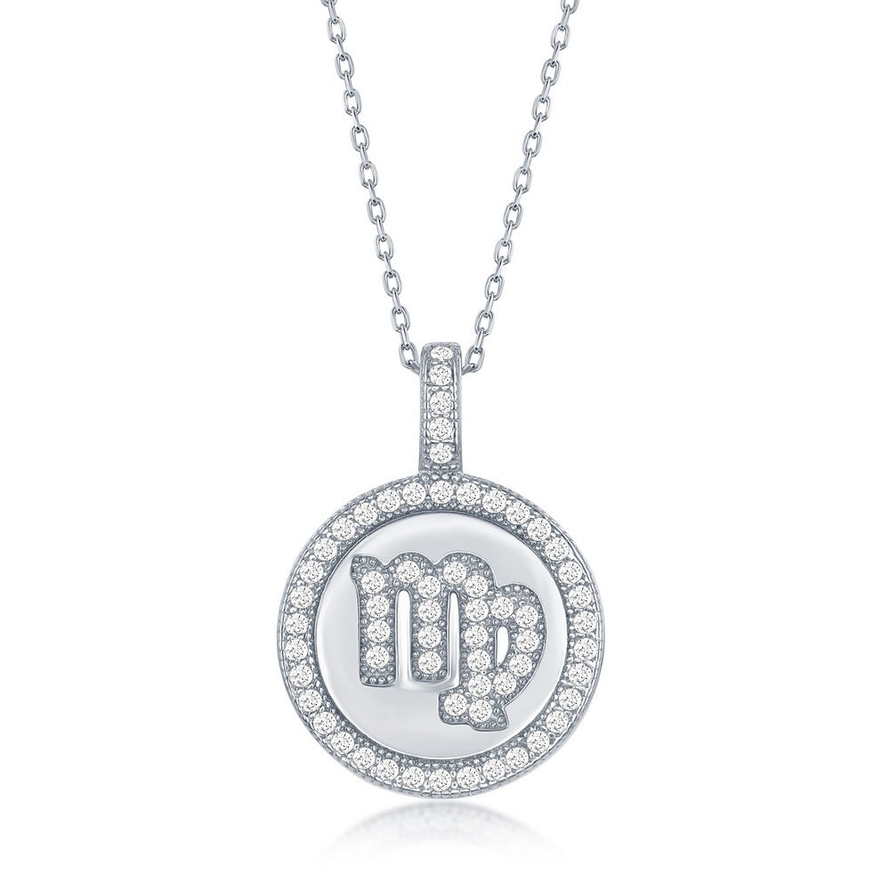 Pave Zodiac Disc Necklace
