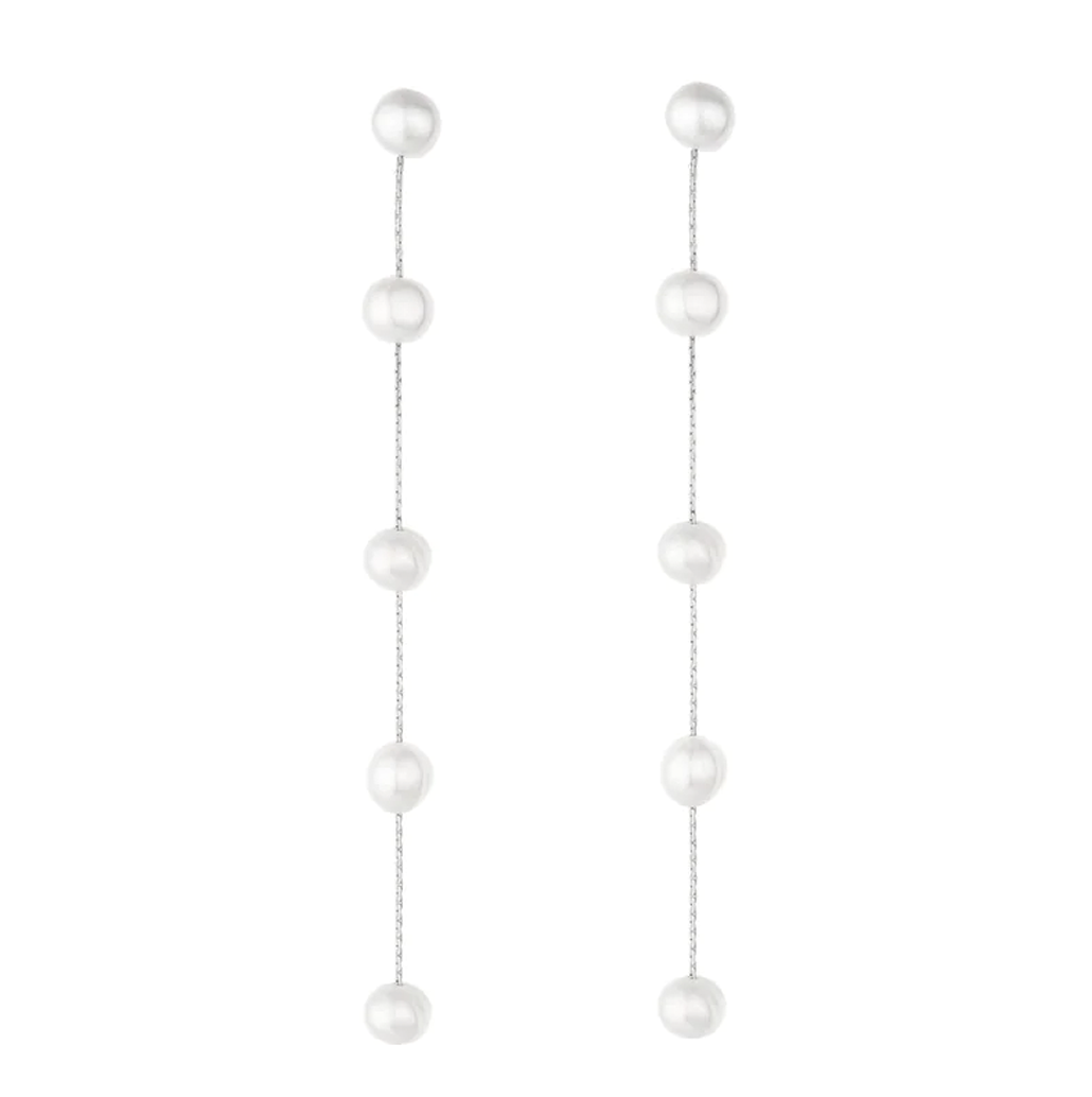 Pearl Drop Line Earrings (Available in 3 Colors)