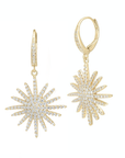 Pave Starburst Drop Earrings