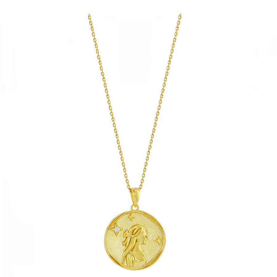 Sparkle Zodiac Coin Necklace (Available in 12 Styles)