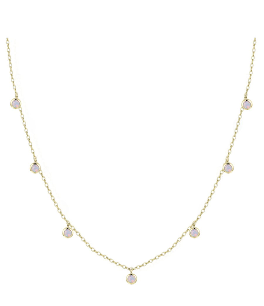 Round Opal Shaker Necklace (Available in 8 Colors)