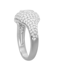 Double Baguette Pave Diamond Signet Ring