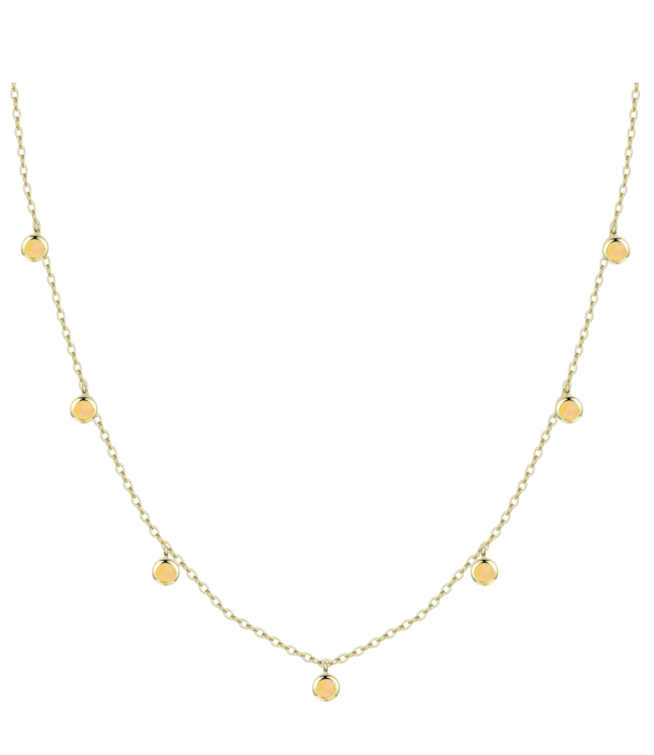 Round Opal Shaker Necklace (Available in 8 Colors)