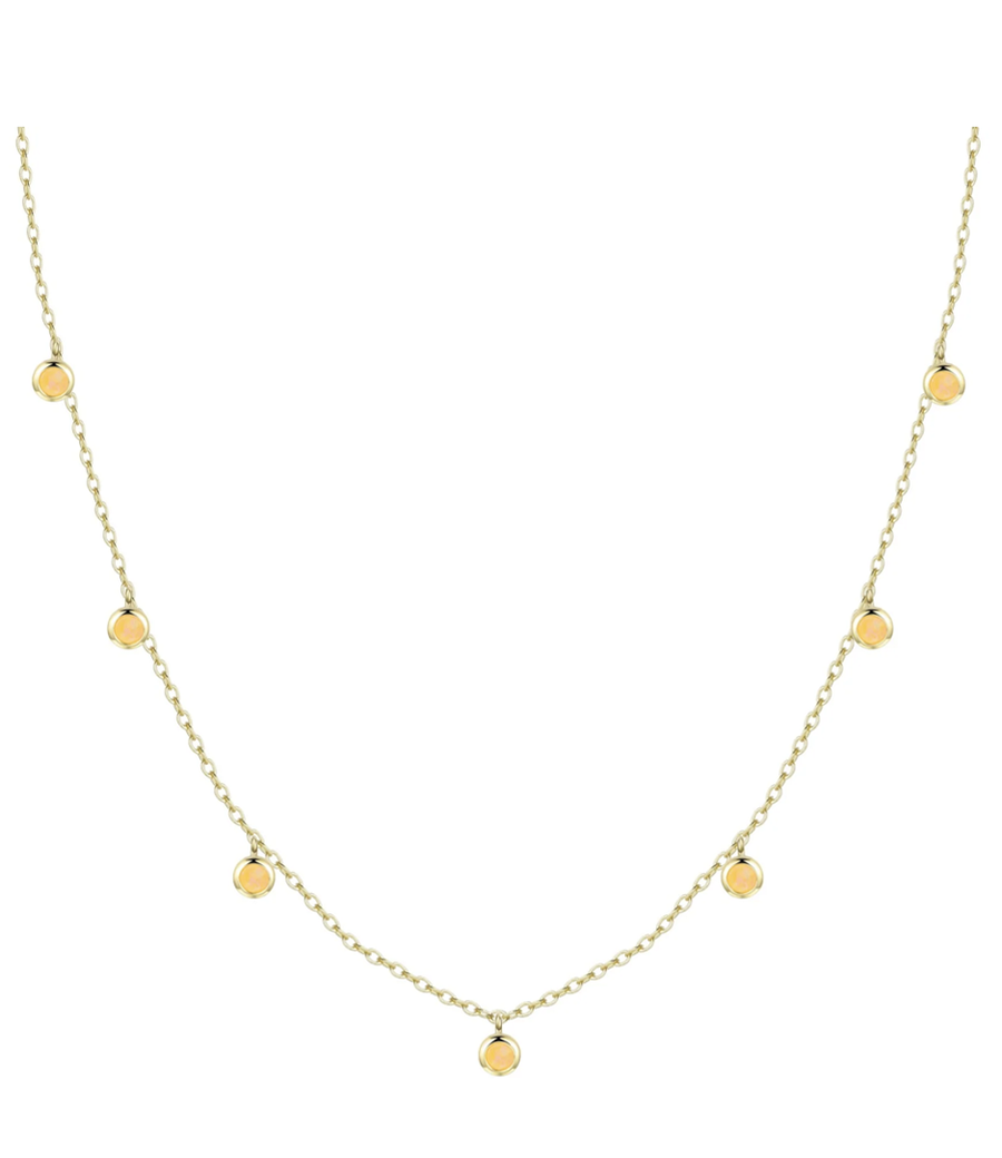 Round Opal Shaker Necklace (Available in 8 Colors)