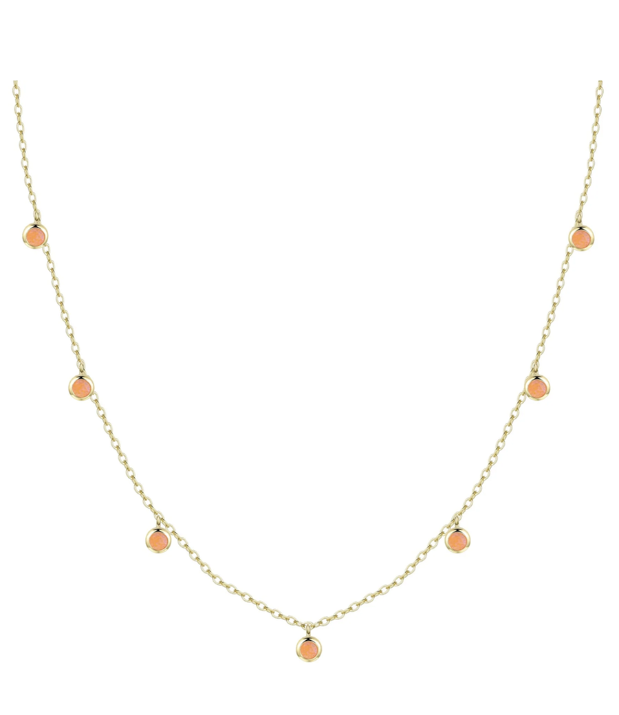 Round Opal Shaker Necklace (Available in 8 Colors)