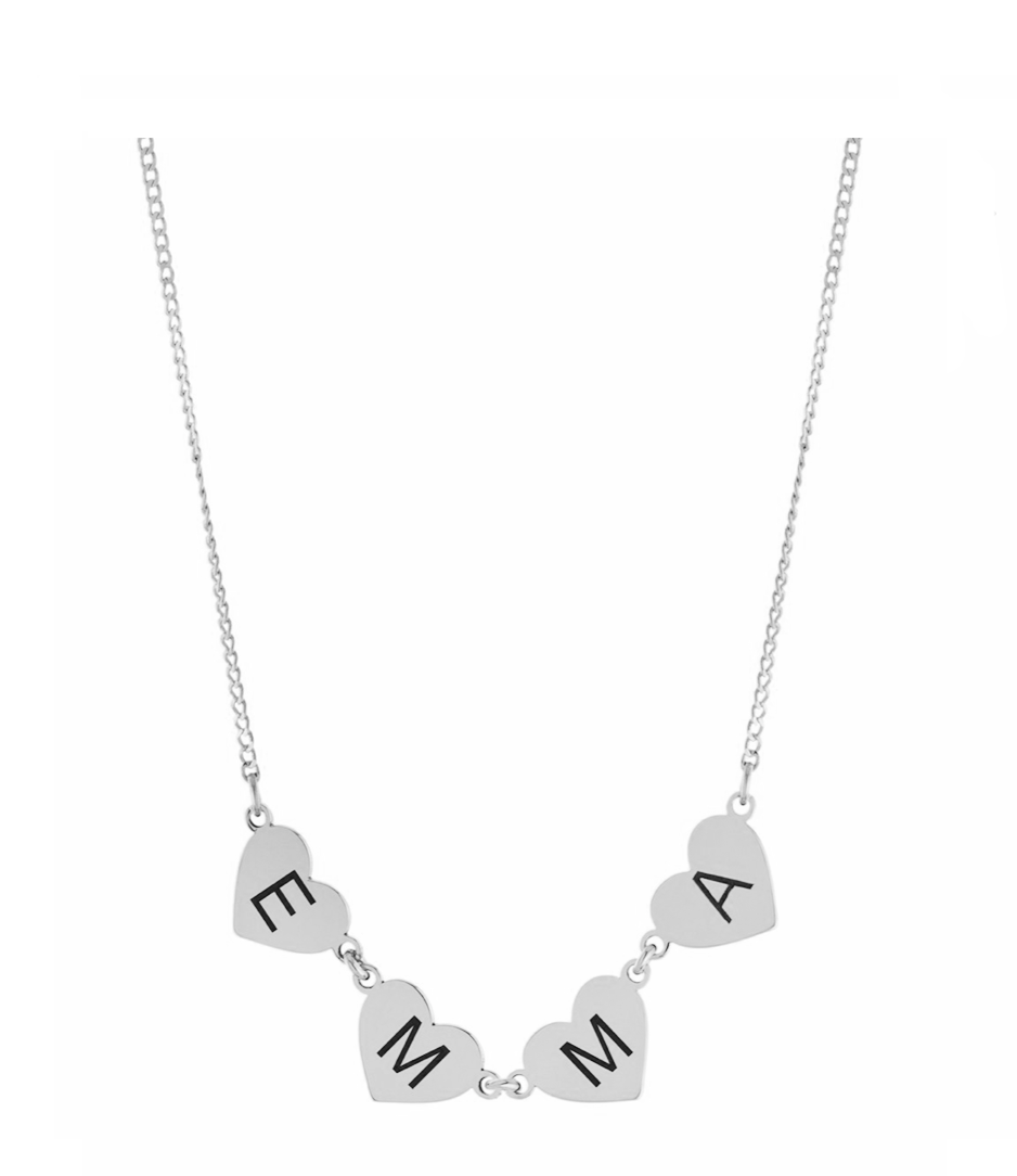 Personalized Heart Station Name Necklace