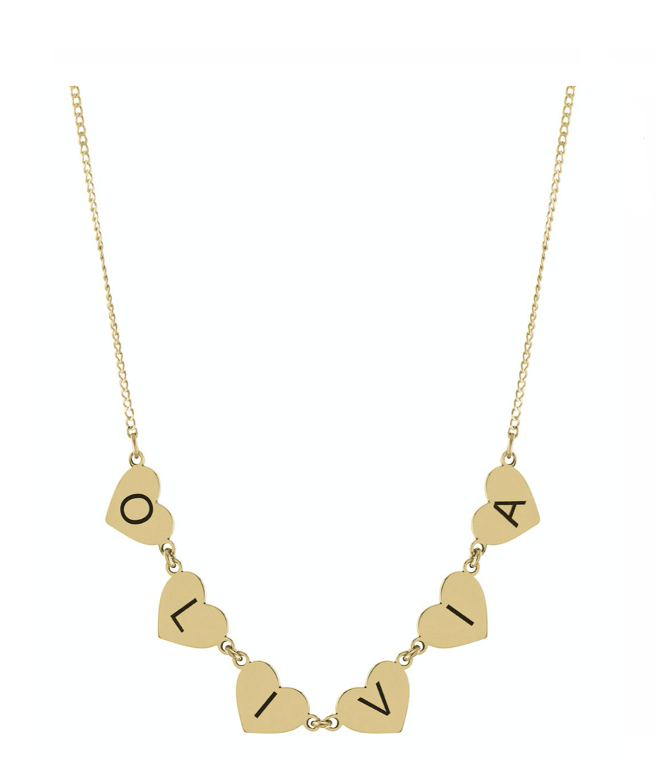Personalized Heart Station Name Necklace