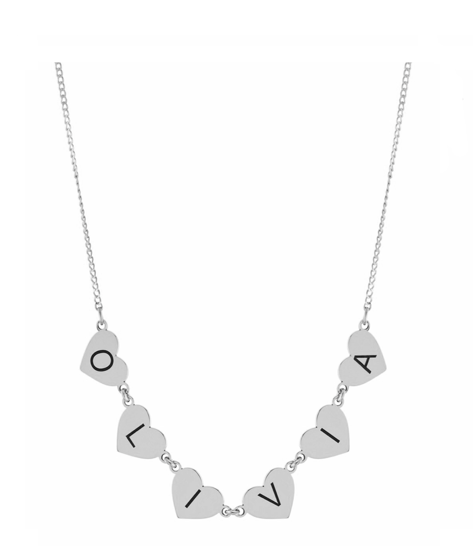 Personalized Heart Station Name Necklace