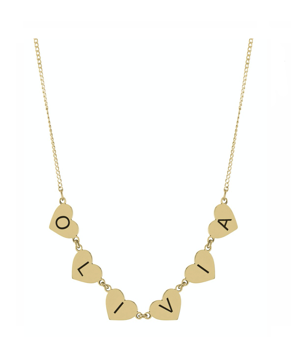 Personalized Heart Station Name Necklace