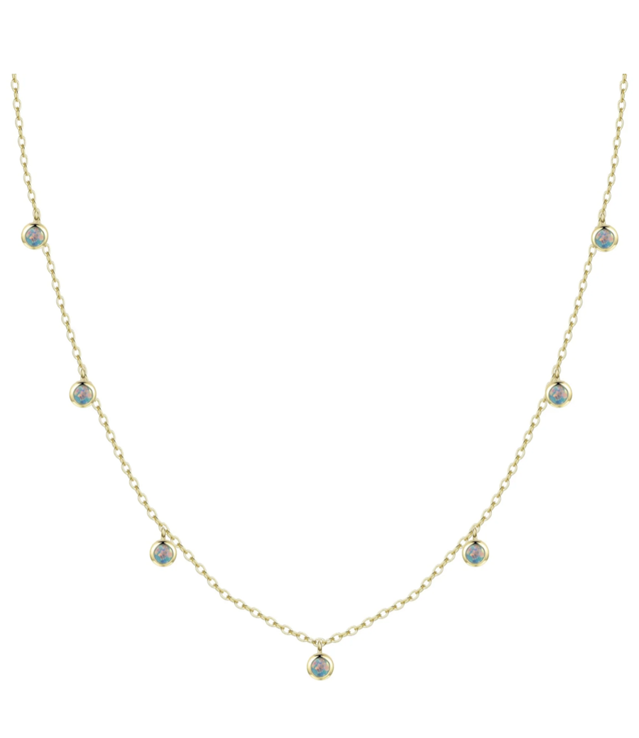 Round Opal Shaker Necklace (Available in 8 Colors)