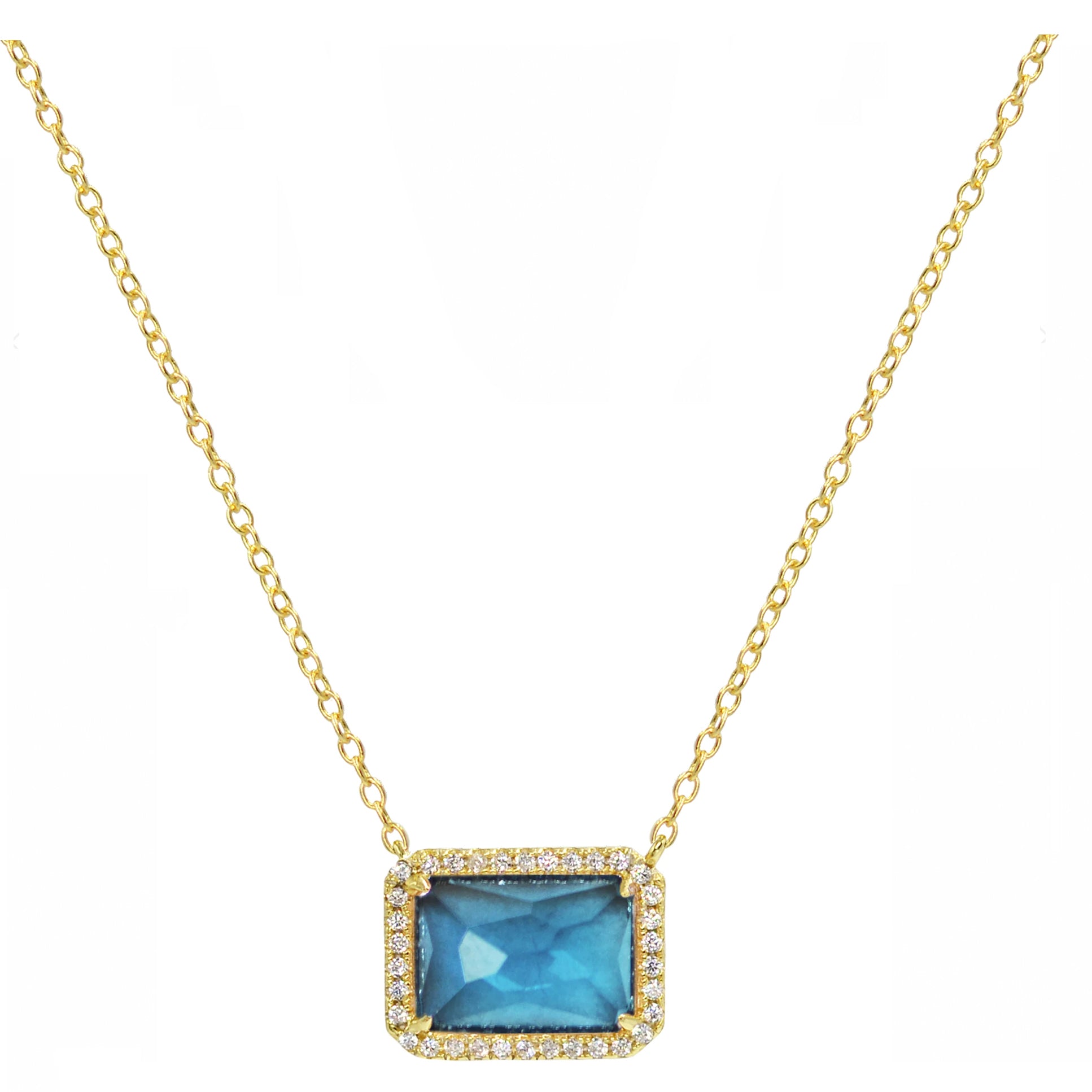 Rectangle Gemstone Necklace (Available in 5 Colors)