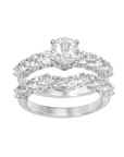 Round White Topaz Ring Set