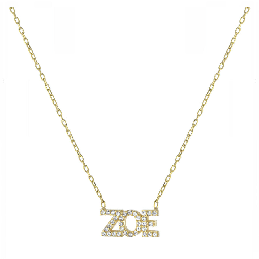 Personalized Block Sparkle Name Necklace