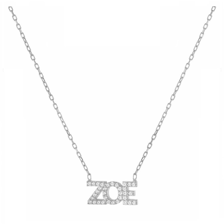 Personalized Block Sparkle Name Necklace