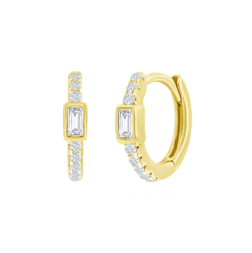 Baguette Sparkle Huggie Earrings