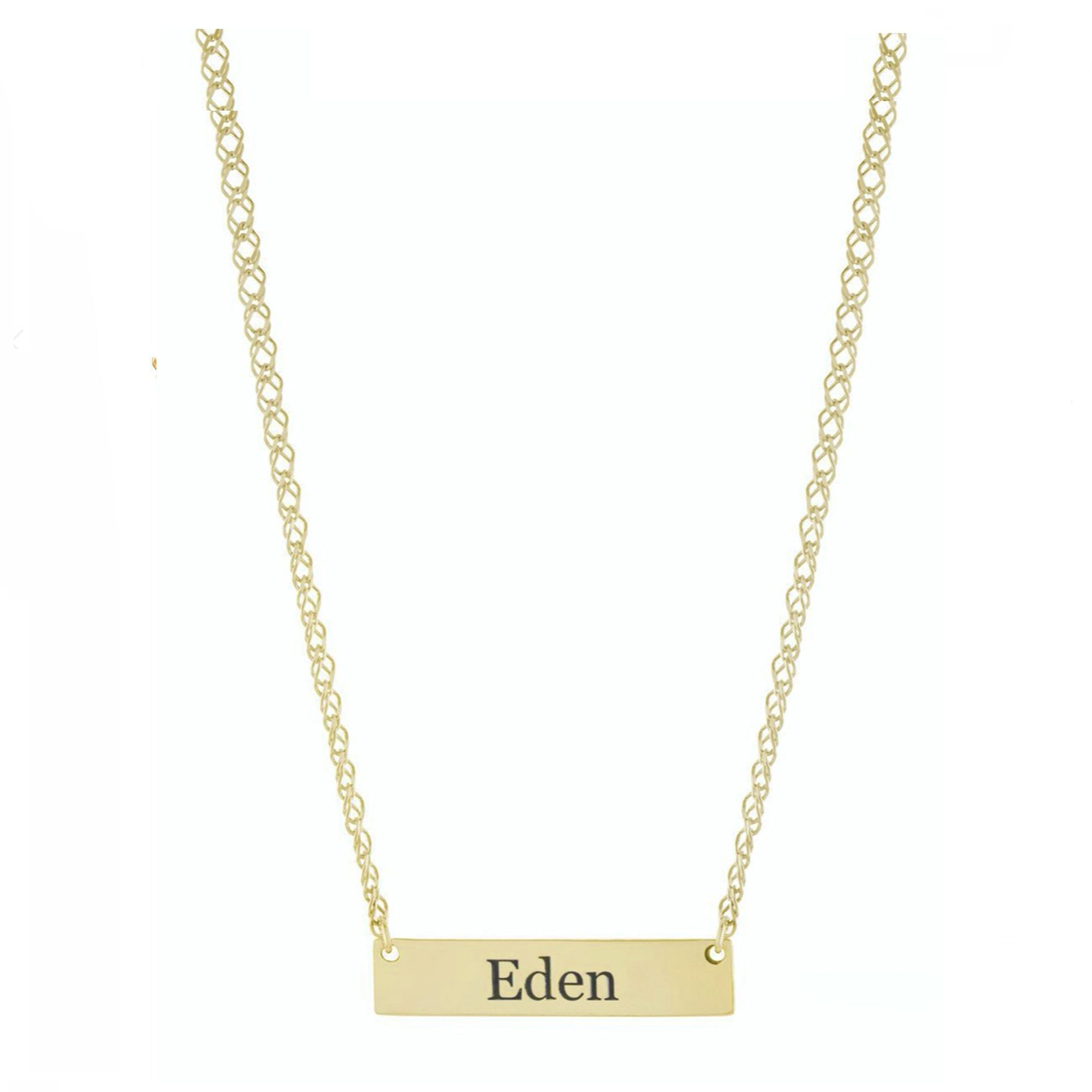 Personalized Horizontal Bar Name Necklace
