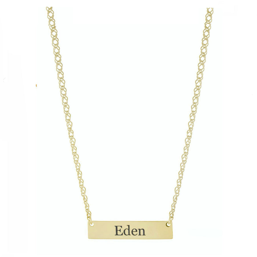 Personalized Horizontal Bar Name Necklace