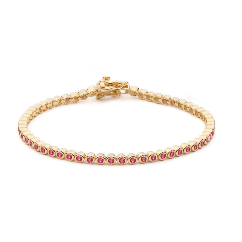 Pink Bezel Tennis Bracelet