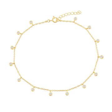 Bezel Sparkle Shaker Anklet