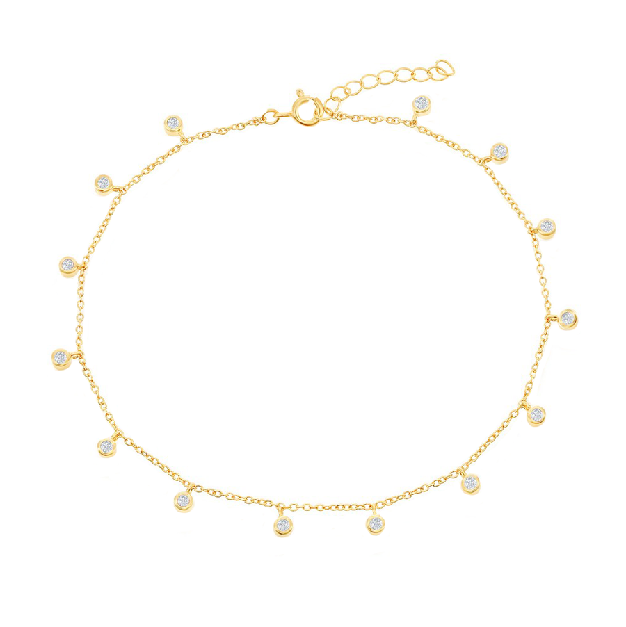 Bezel Sparkle Shaker Anklet
