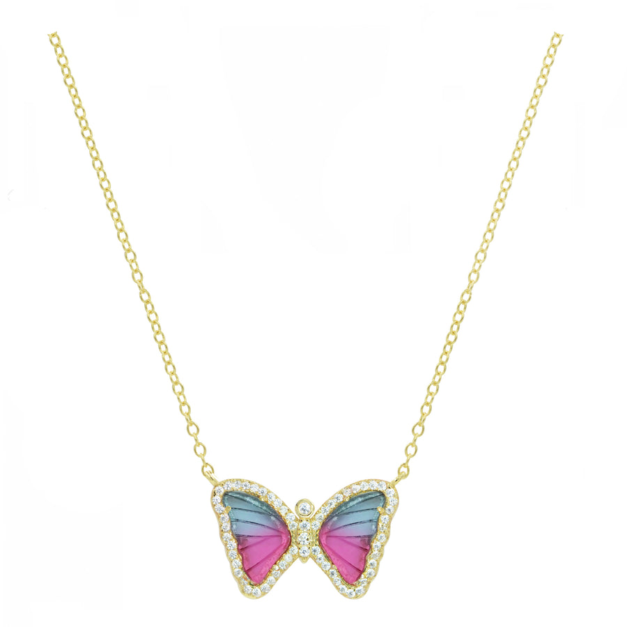 BiColor Tourmaline Butterfly Necklace