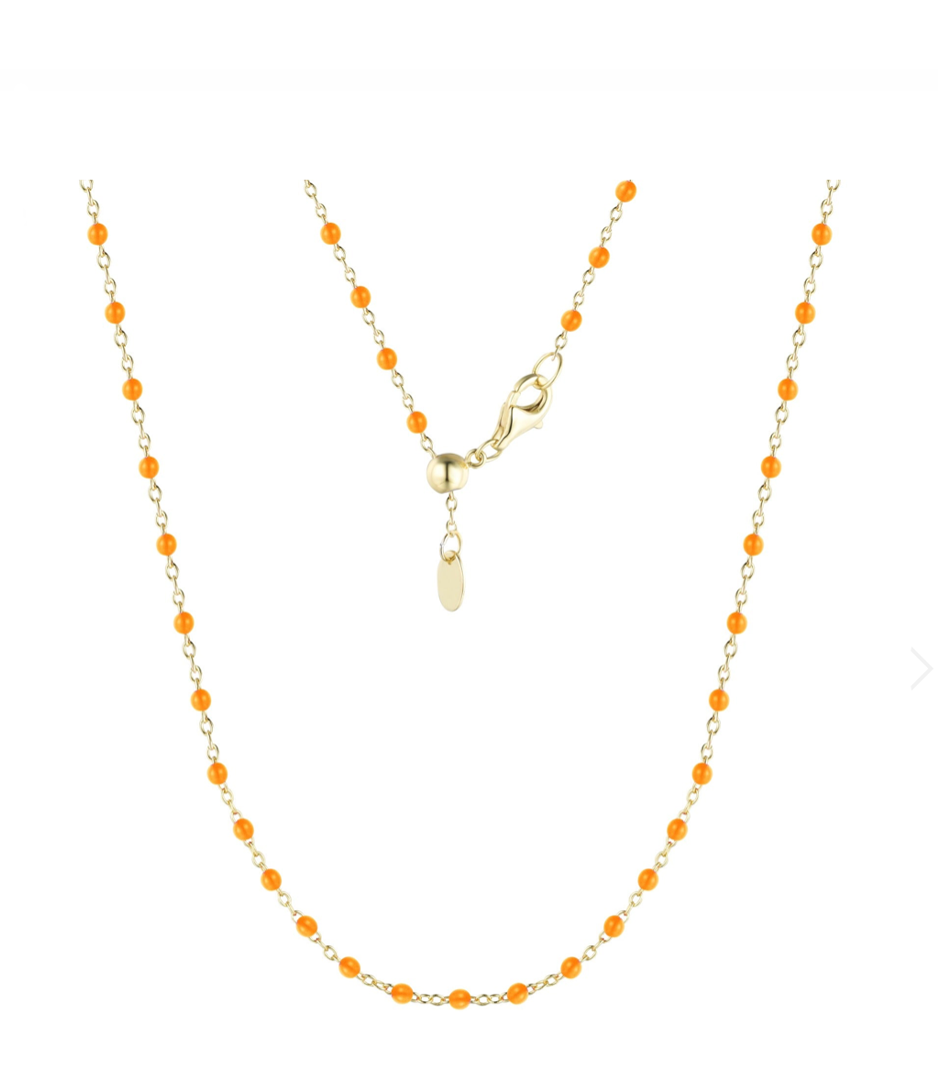 Enamel Beaded Chain Necklace (Available in 7 Colors)