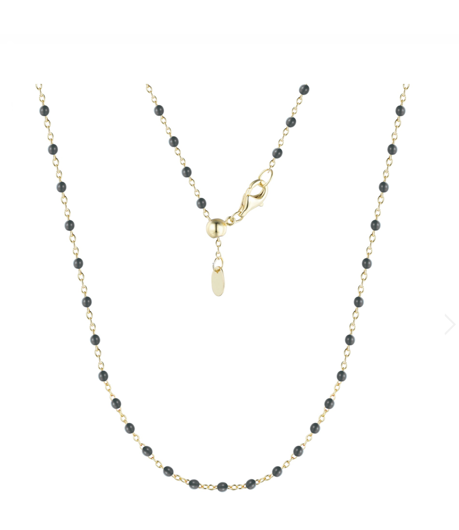 Enamel Beaded Chain Necklace (Available in 7 Colors)