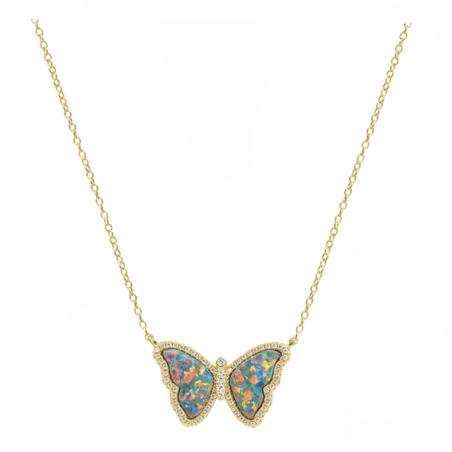 Opal Butterfly Necklace (Available in 10 Colors)