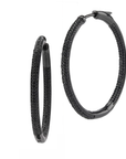 Black Pave Hoop Earrings