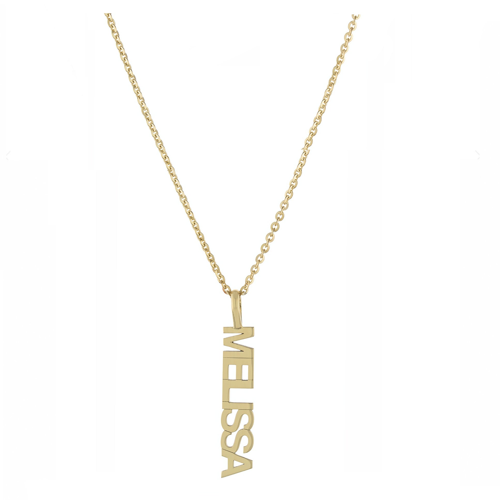 Personalized Vertical Block Name Necklace