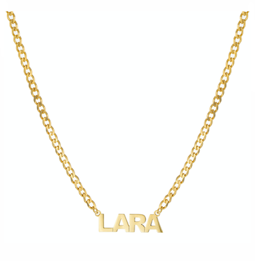 Personalized Block Name Curblink Necklace
