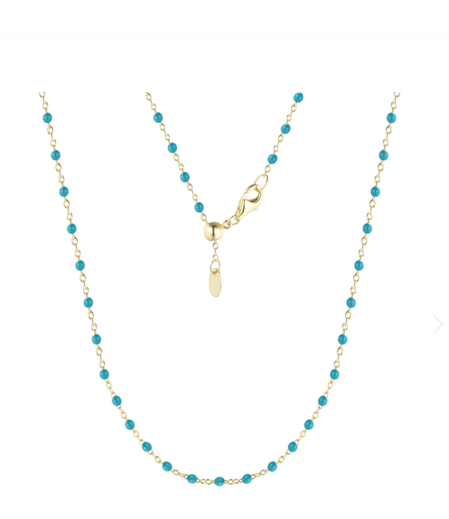 Enamel Beaded Chain Necklace (Available in 7 Colors)