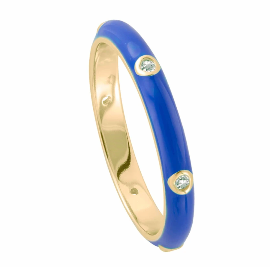 Colored Enamel Sparkle Ring (Available in 11 Colors)
