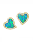 Opal Heart Stud Earrings (Available in 5 Colors)