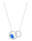 Double Circle Opal Accent Necklace (Available in 2 Colors)