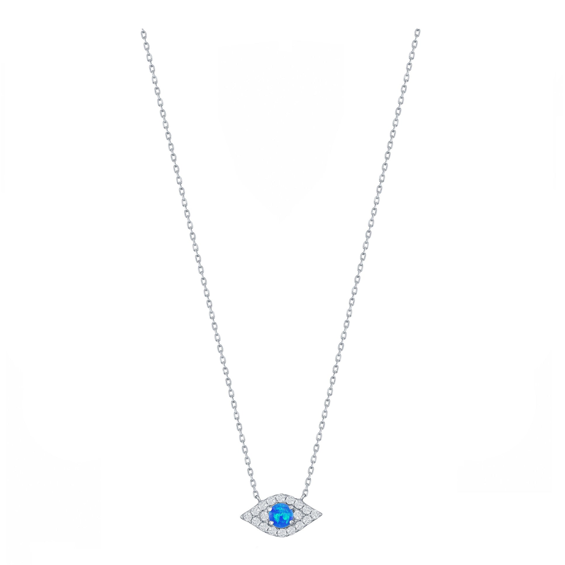 Evil Eye Opal Sparkle Necklace (Available in 2 Colors)
