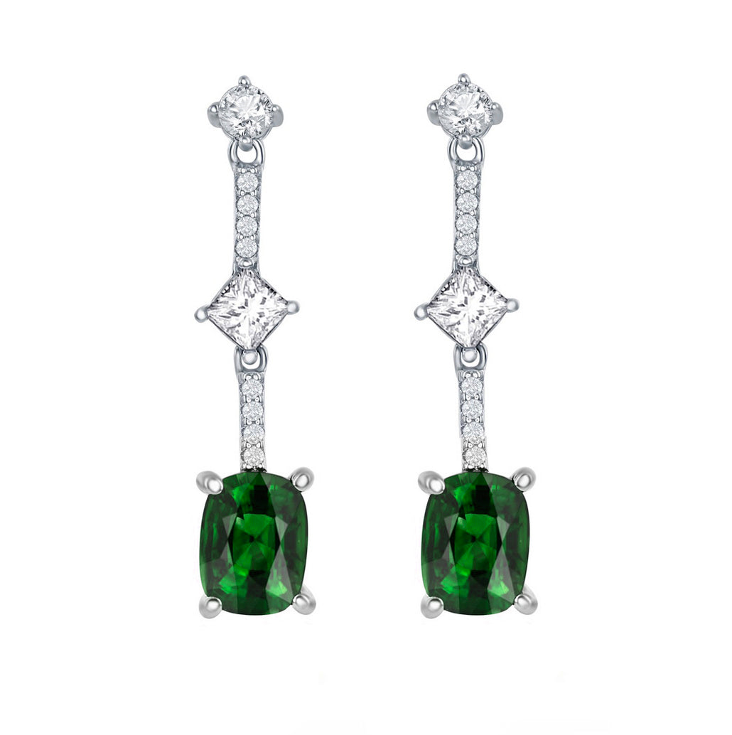 Emerald Drop Line Earring