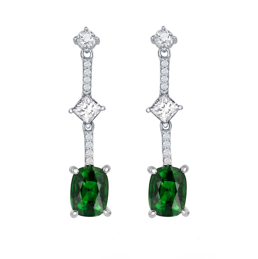 Emerald Drop Line Earring