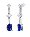 Blue Sapphire Drop Line Earring